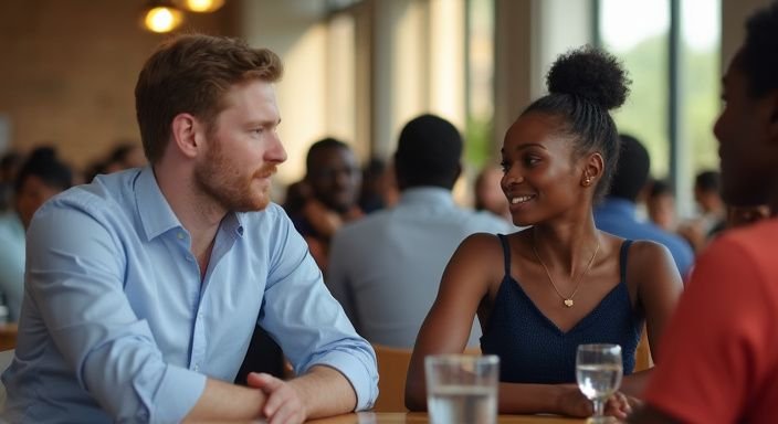 Een levendig speeddate-evenement met singles in gesprek over Afrikaanse vrouwen sexdating.