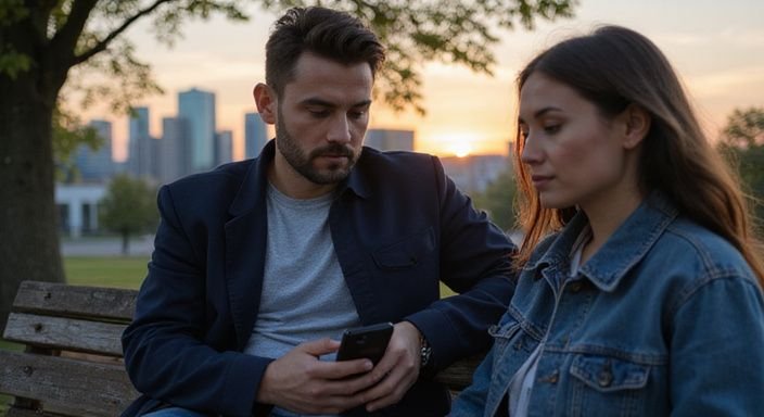 Een man op een bank kijkt naar een datingapp voor oudere vrouwen sexcontact Eindhoven op zijn telefoon.