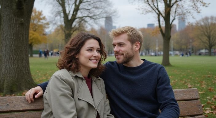 Een jong stel geniet van een ontspannen gesprek over oudere vrouwen sexcontact Rotterdam.