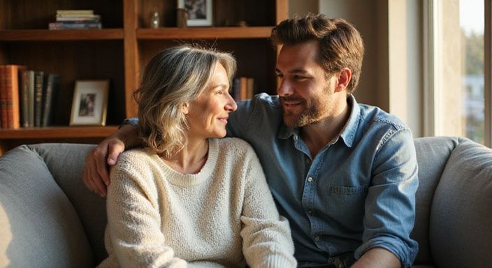 Een intieme, ongemakkelijke ontmoeting tussen een vrouw en een man.